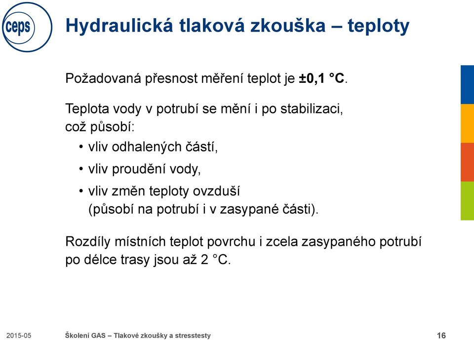 vody, vliv změn teploty ovzduší (působí na potrubí i v zasypané části).