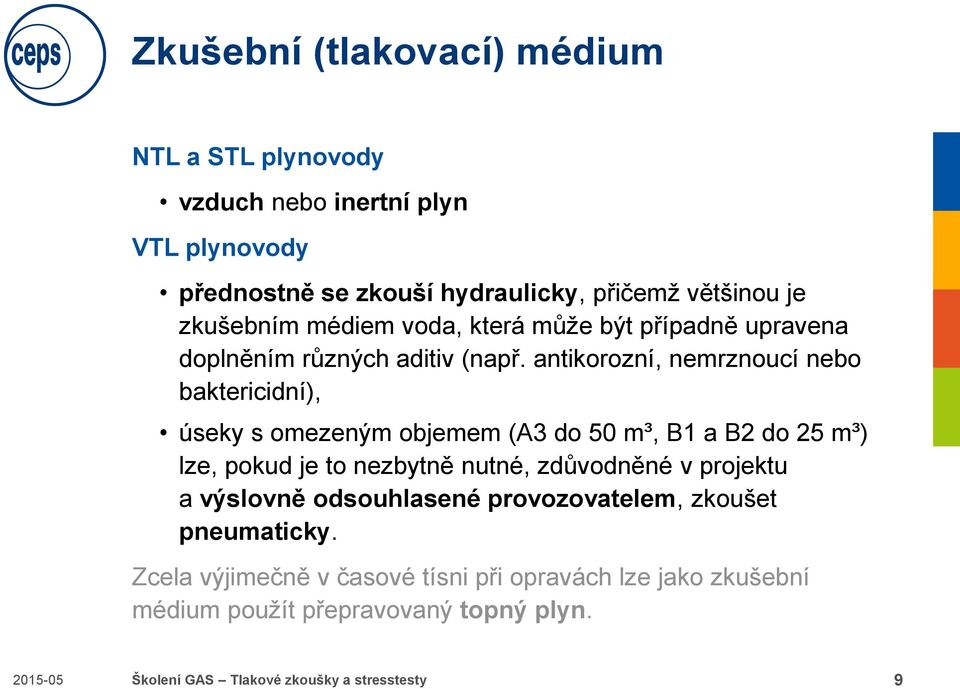 antikorozní, nemrznoucí nebo baktericidní), úseky s omezeným objemem (A3 do 50 m³, B1 a B2 do 25 m³) lze, pokud je to nezbytně nutné, zdůvodněné v