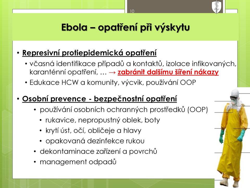 Osobní prevence - bezpečnostní opatření používání osobních ochranných prostředků (OOP) rukavice, nepropustný