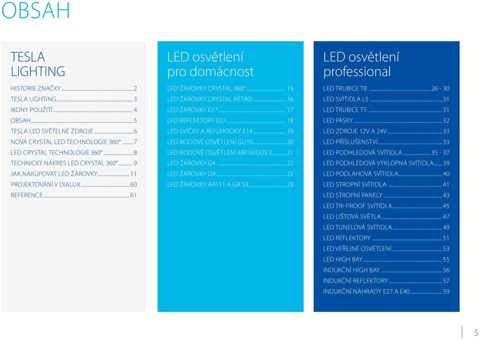 .. 15 LED ŽÁROVKY CRYSTAL RETRO... 16 LED ŽÁROVKY E27... 17 LED REFLEKTORY E27... 18 LED SVÍČKY A REFLEKTORY E14... 19 LED BODOVÉ OSVĚTLENÍ GU10... 20 LED BODOVÉ OSVĚTLENÍ MR16/GU5.3.