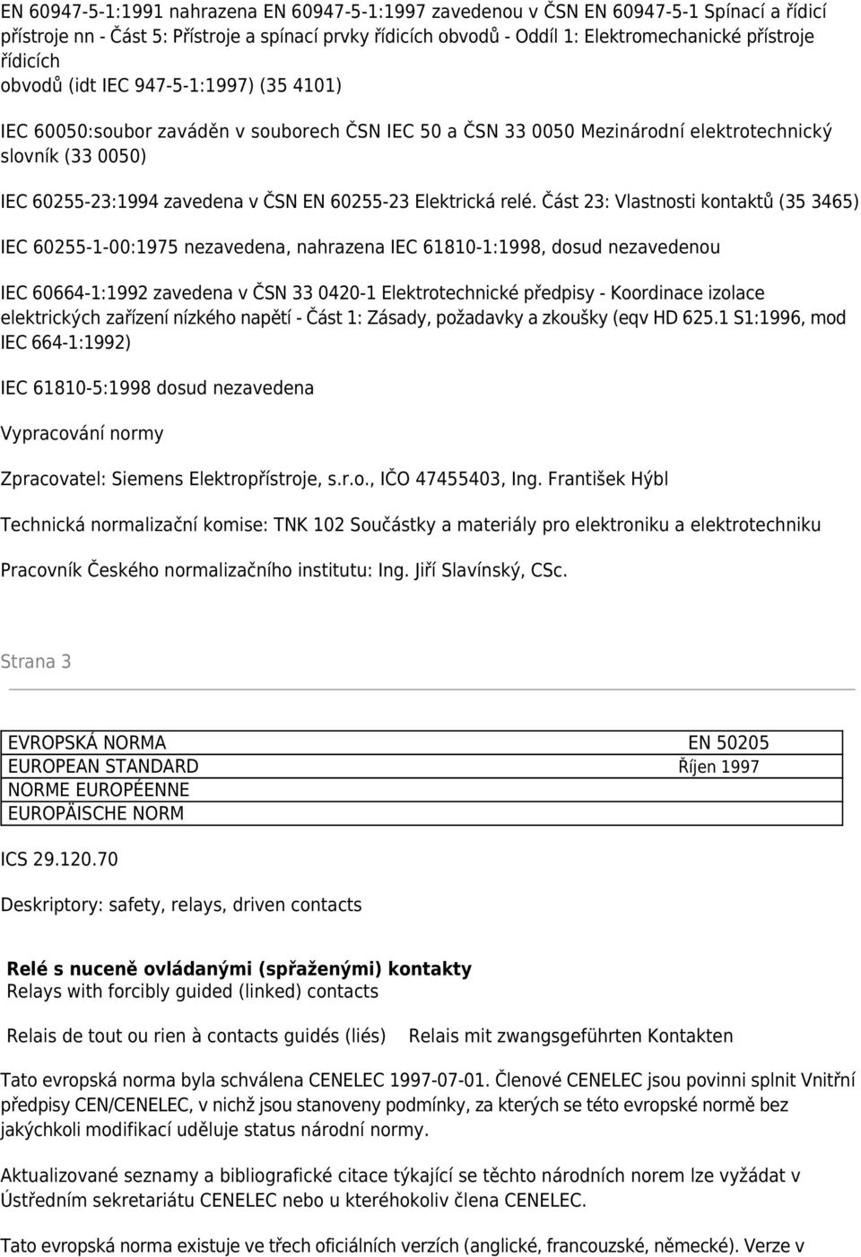 60255-23 Elektrická relé.