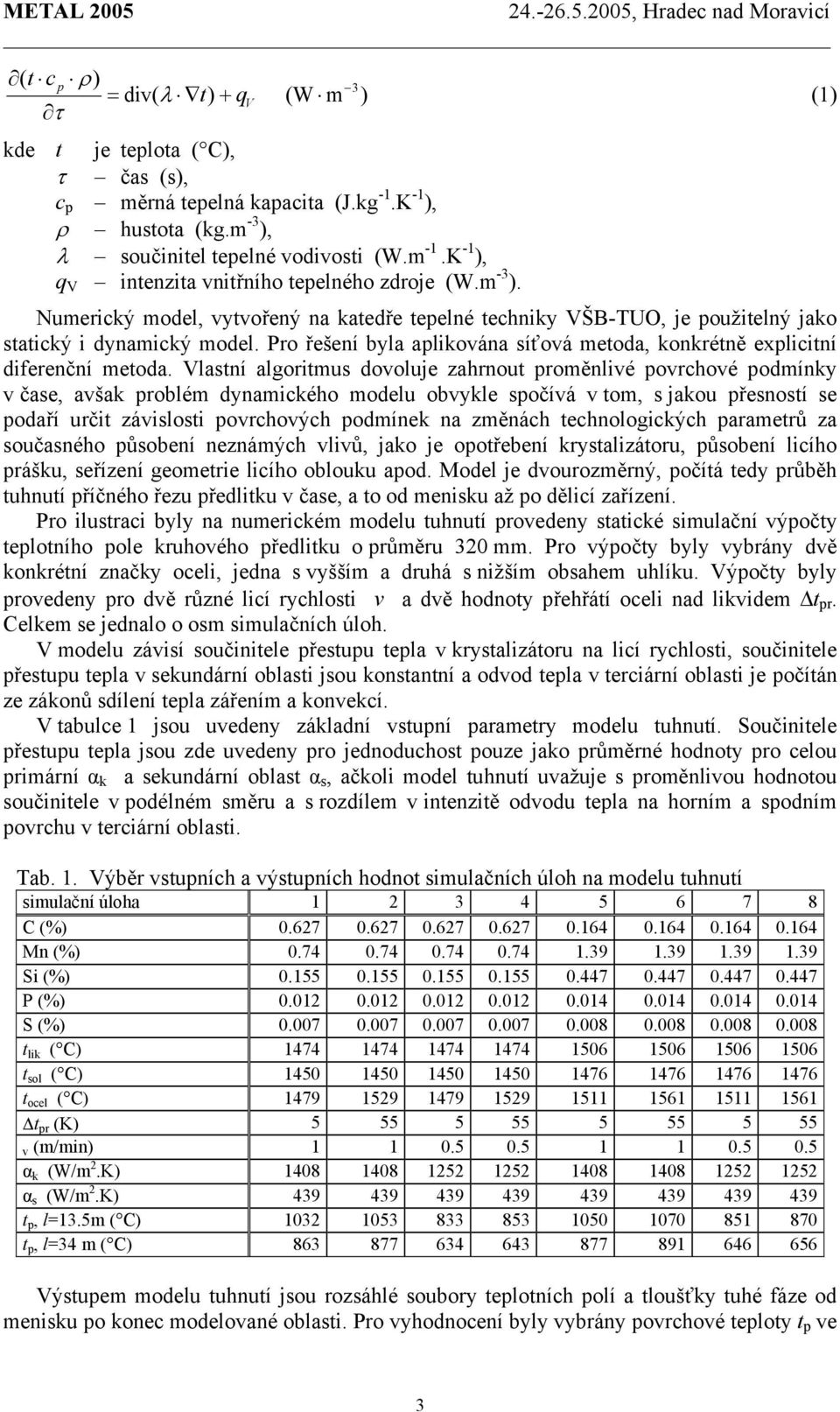 Pro řešení byla aplikována síťová metoda, konkrétně explicitní diferenční metoda.