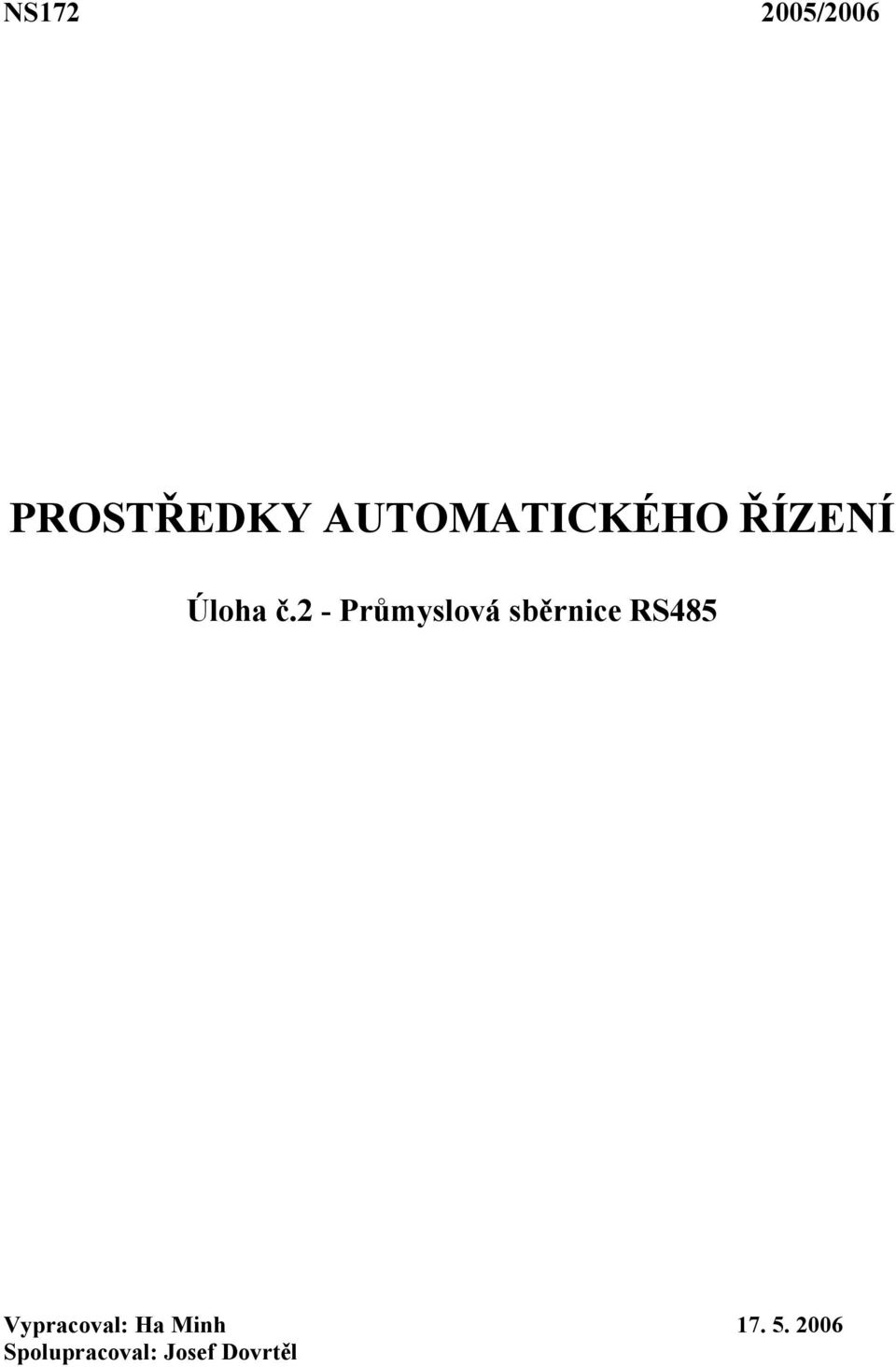 2 - Průmyslová sběrnice RS485