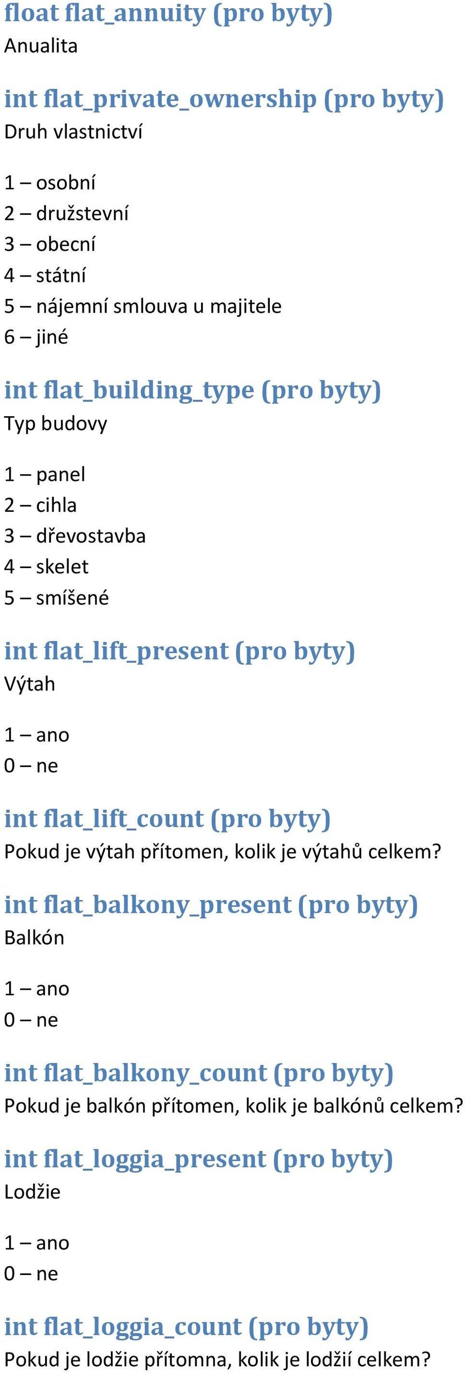 flat_lift_count (pro byty) Pokud je výtah přítomen, kolik je výtahů celkem?