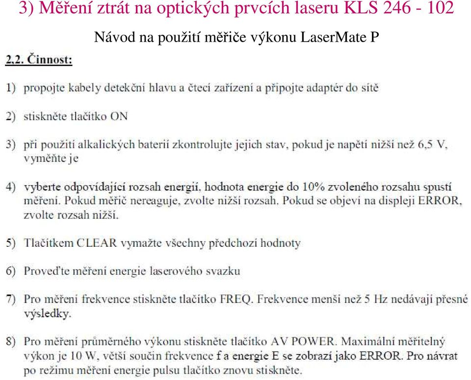 laseru KLS 246-2 Návod
