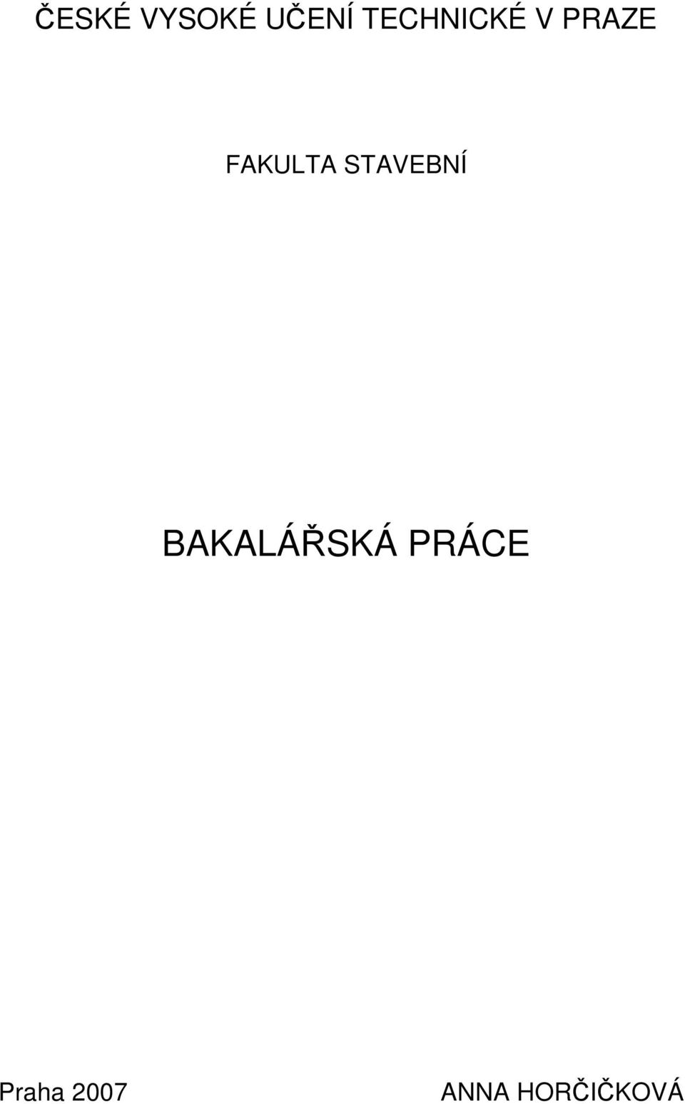 FAKULTA STAVEBNÍ