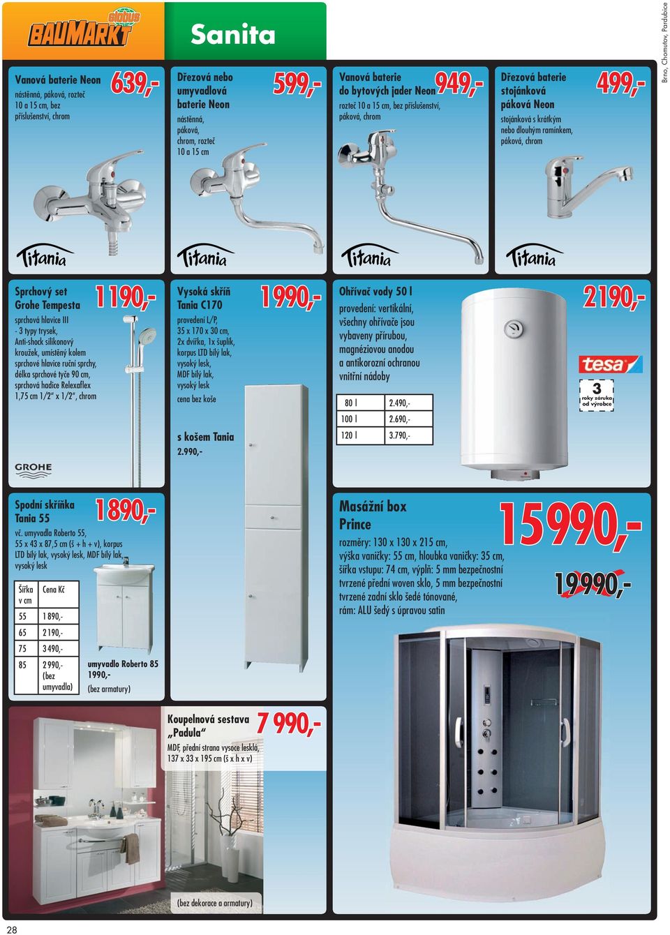 Pardubice Sprchový set Grohe Tempesta sprchová hlavice III - 3 typy trysek, Anti-shock silikonový kroužek, umístěný kolem sprchové hlavice ruční sprchy, délka sprchové tyče 90 cm, sprchová hadice