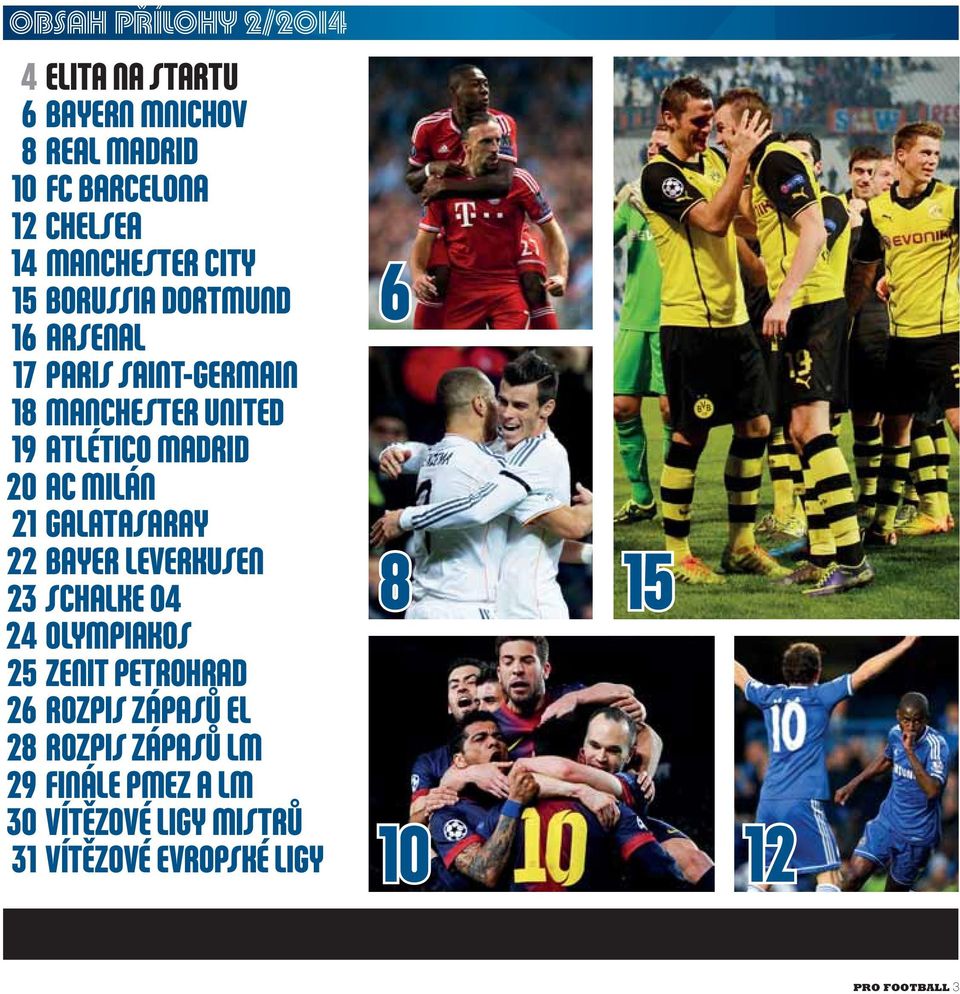 MILÁN 21 GALATASARAY 22 BAYER LEVERKUSEN 23 SCHALKE 04 24 OLYMPIAKOS 25 ZENIT PETROHRAD 26 ROZPIS ZÁPASŮ EL 28