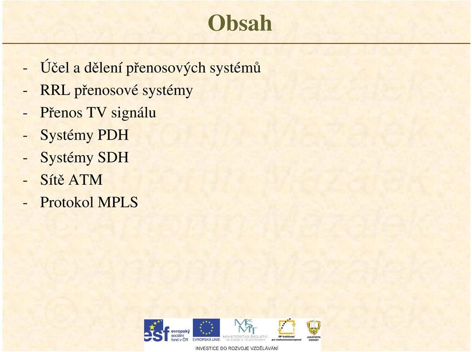 Přenos TV signálu - Systémy PDH -