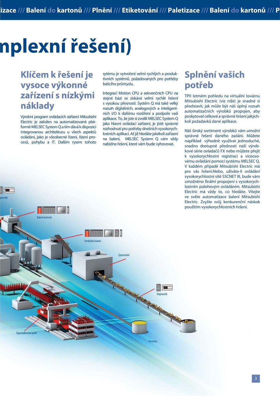 řízení procesů, pohybu a IT. Dalším rysem tohoto sytému je vytvoření velmi rychlých a produktivních systémů, požadovaných pro potřeby balicího průmyslu.