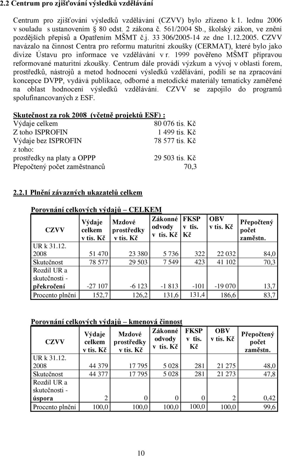 14 ze dne 1.12.2005. CZVV navázalo na činnost Centra pro reformu maturitní zkoušky (CERMAT), které bylo jako divize Ústavu pro informace ve vzdělávání v r.