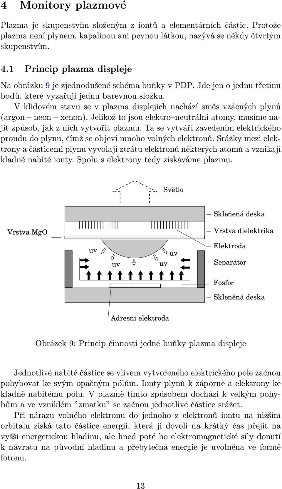 V klidovém stavu se v plazma displejích nachází směs vzácných plynů (argon neon xenon). Jelikož to jsou elektro neutrální atomy, musíme najít způsob, jak z nich vytvořit plazmu.
