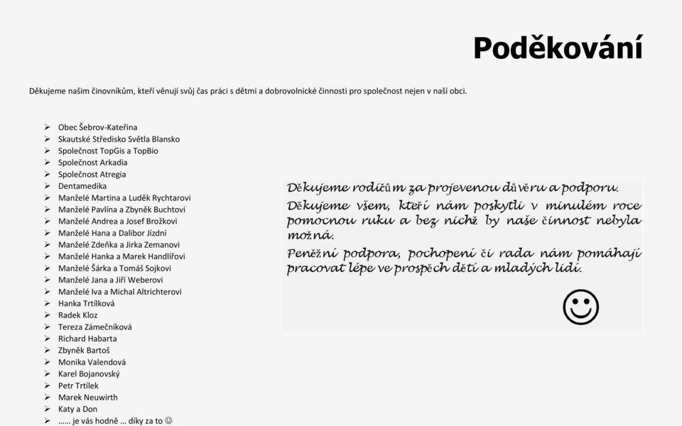 Pavlína a Zbyněk Buchtovi Manželé Andrea a Josef Brožkovi Manželé Hana a Dalibor Jízdní Manželé Zdeňka a Jirka Zemanovi Manželé Hanka a Marek Handlířovi Manželé Šárka a Tomáš