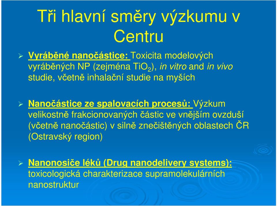 velikostně frakcionovaných částic ve vnějším ovzduší (včetně nanočástic) v silně znečištěných oblastechčr