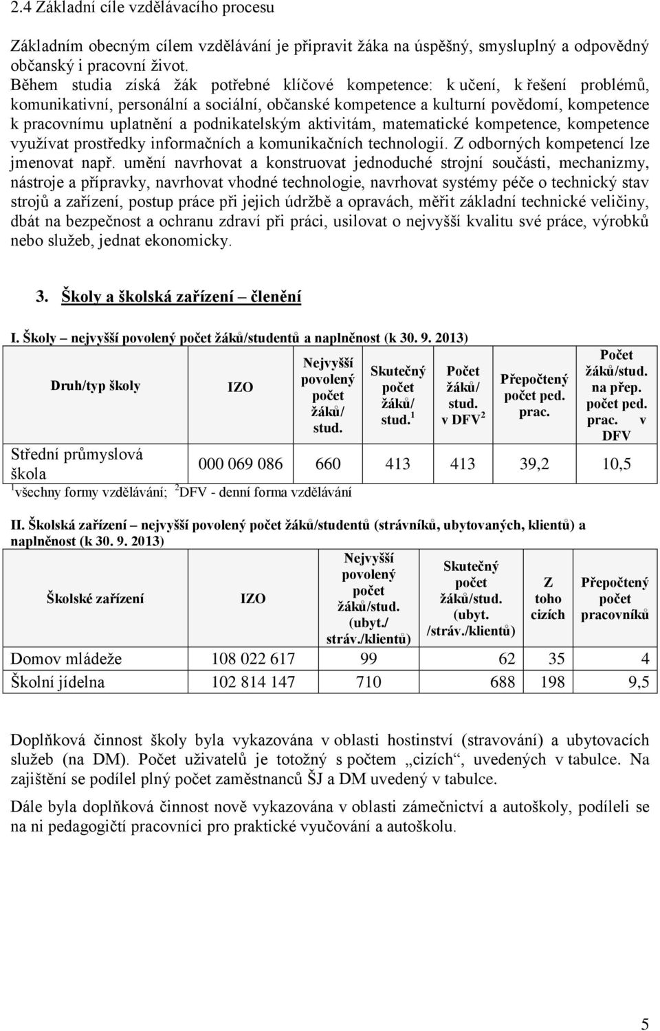 podnikatelským aktivitám, matematické kompetence, kompetence využívat prostředky informačních a komunikačních technologií. Z odborných kompetencí lze jmenovat např.