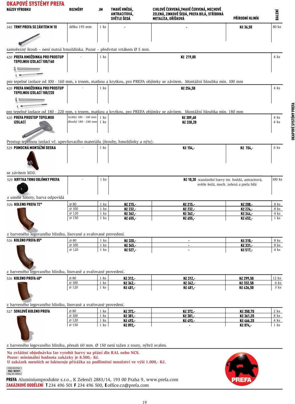 420 PREFA hmoždinka pro prostup tepelnou izolací 0/160 Kč 219,80 4 ks pro tepelné izolace od 0 160 mm, s trnem, matkou a krytkou, pro PREFA objímky se závitem. Montážní hloubka min.