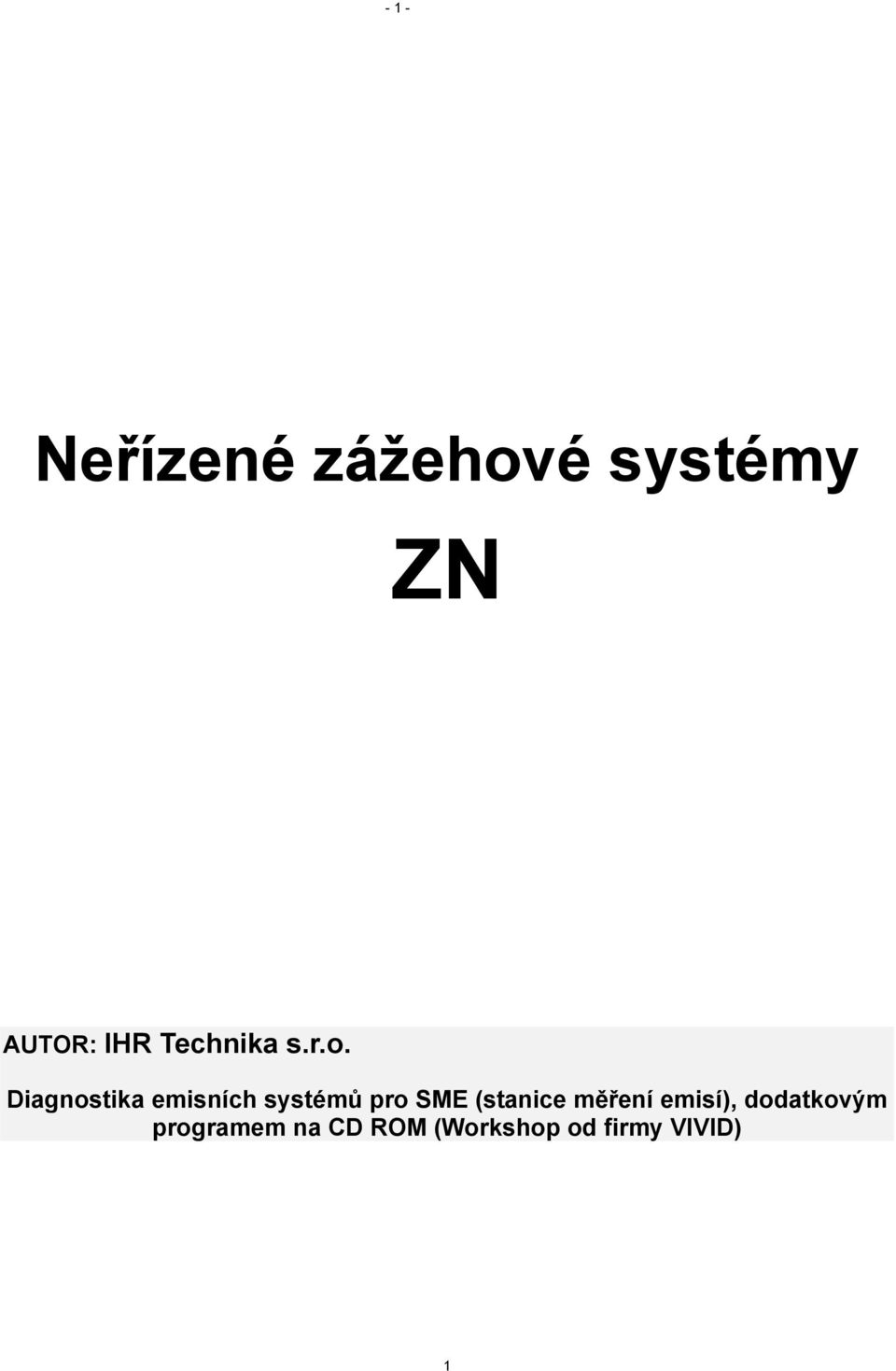 Diagnostika emisních systémů pro SME (stanice