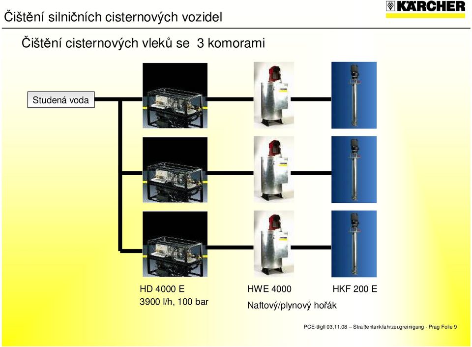 3900 l/h, 100 bar HWE 4000 Naftový/plynový hořák HKF 200