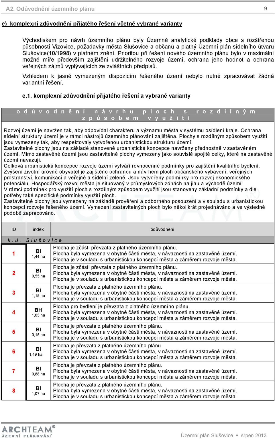 Prioritou při řešení nového územního plánu bylo v maximální možné míře především zajištění udržitelného rozvoje území, ochrana jeho hodnot a ochrana veřejných zájmů vyplývajících ze zvláštních