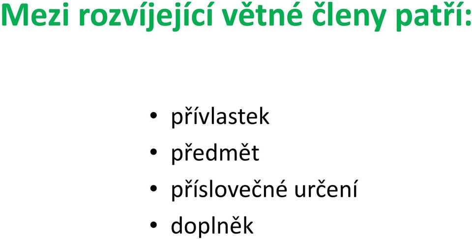 přívlastek předmět