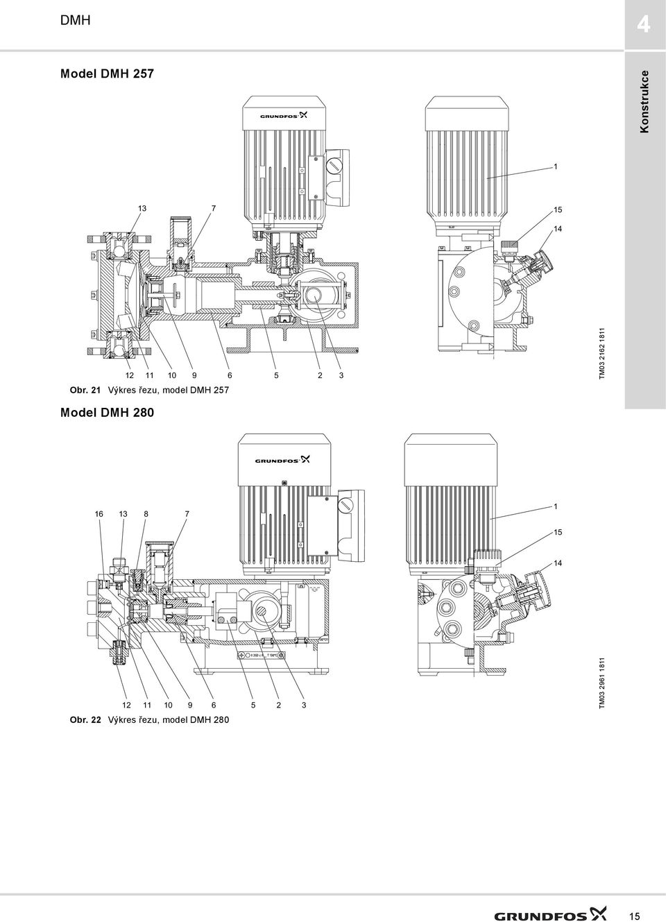 2 Výkres řezu, model 257 M03 262 8