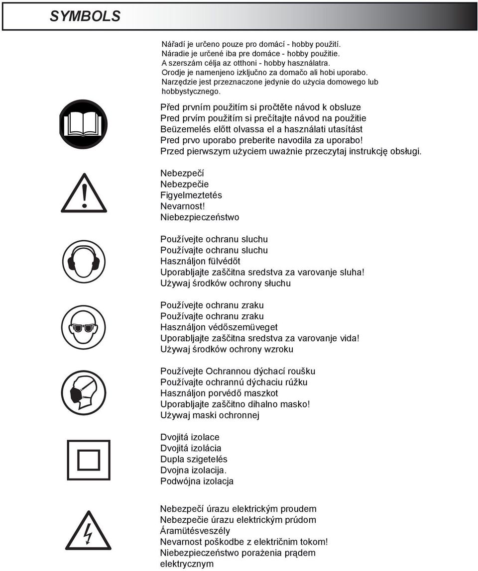 Před prvním použitím si pročtěte návod k obsluze Pred prvím použitím si prečítajte návod na použitie Beüzemelés előtt olvassa el a használati utasítást Pred prvo uporabo preberite navodila za uporabo!