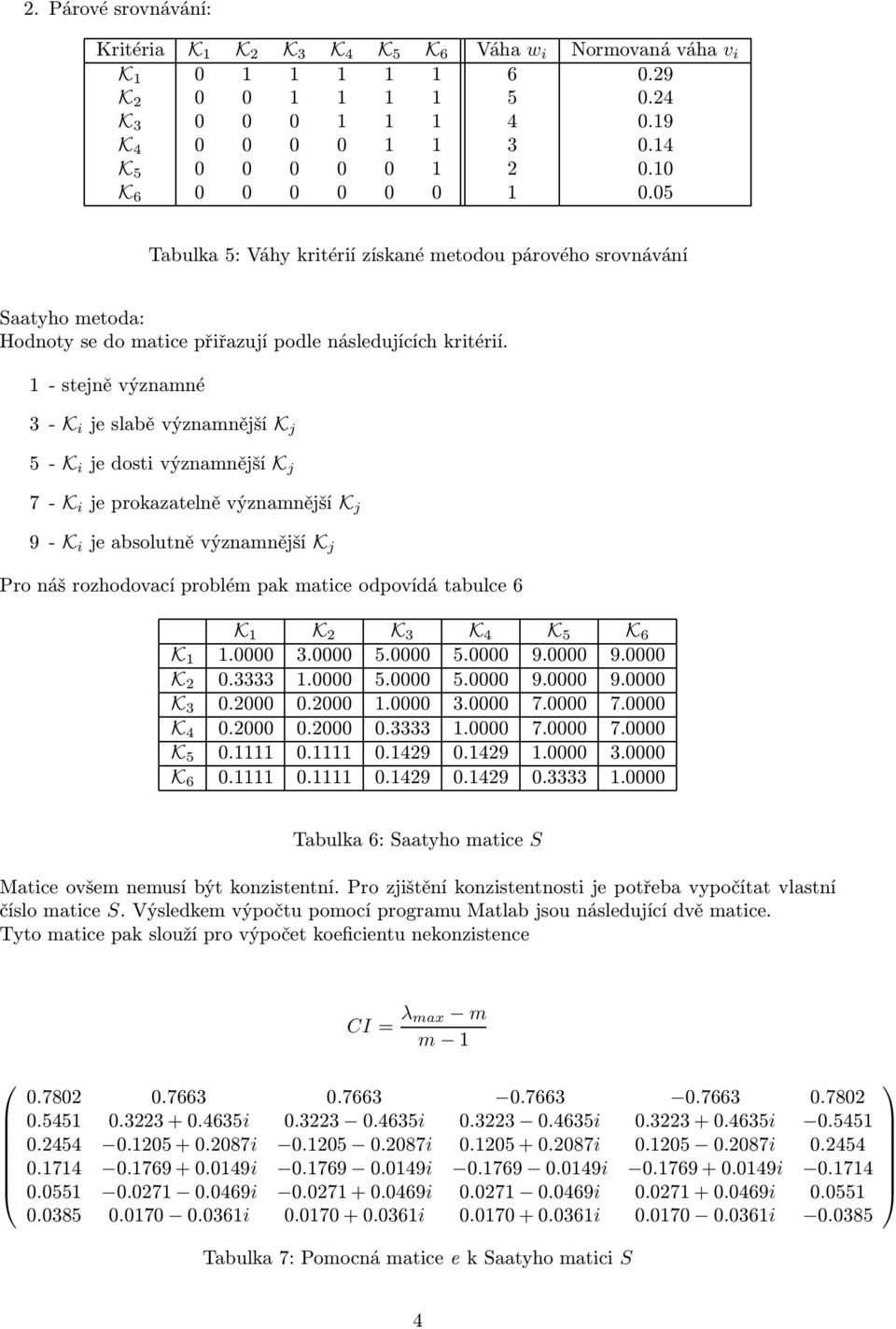 - stejně významné 3- K i jeslaběvýznamnější K j 5- K i jedostivýznamnější K j 7- K i jeprokazatelněvýznamnější K j 9- K i jeabsolutněvýznamnější K j Pro náš rozhodovací problém pak matice odpovídá