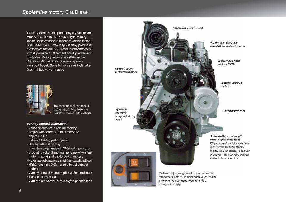 Motory vybavené vstfiikováním Common Rail nabízejí nav ení v konu transport boost. Série N má ve své fiadû také úsporn EcoPower model.