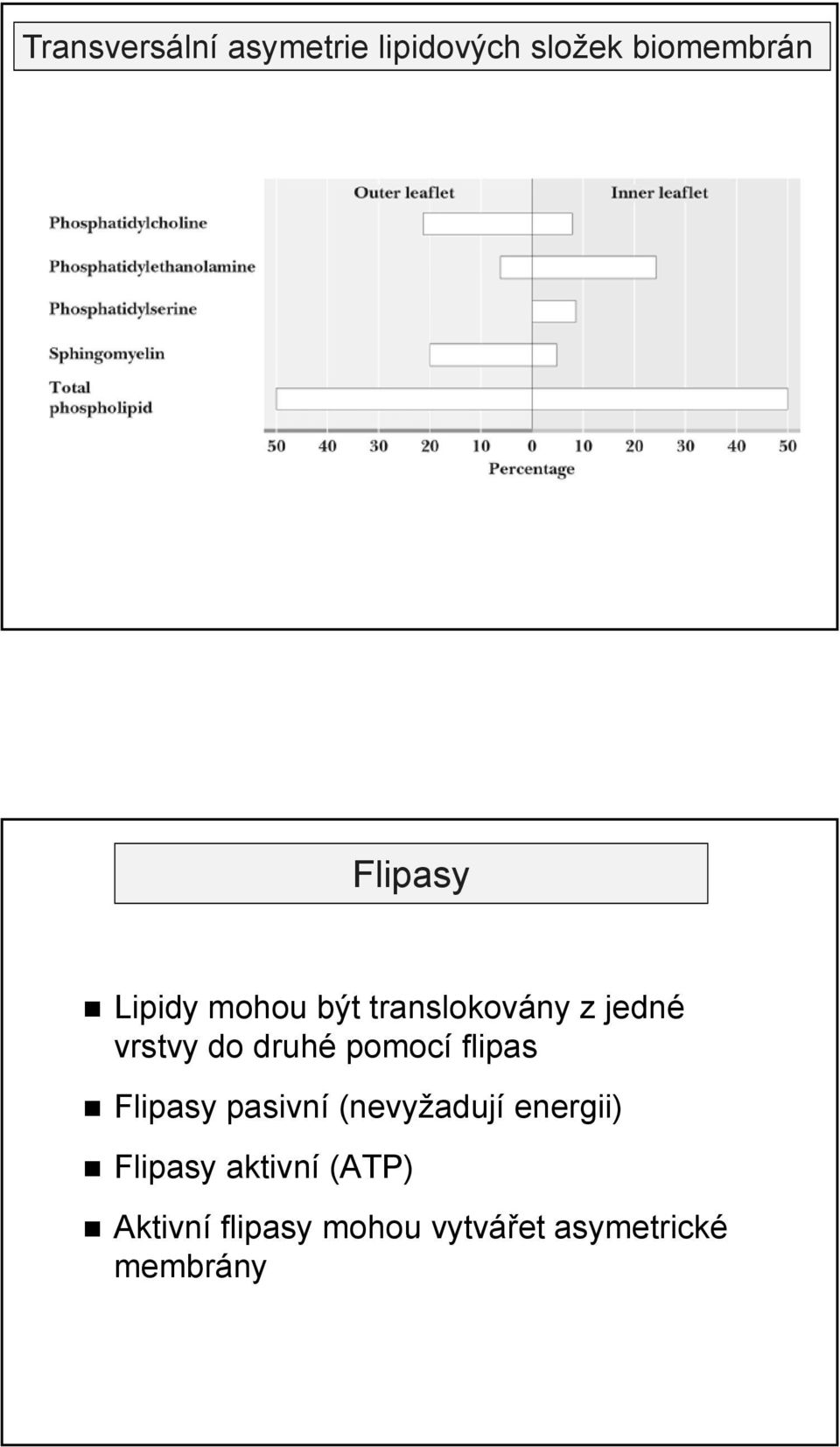 pasivní (nevyžadují energii) Flipasy aktivní (ATP) Aktivní flipasy