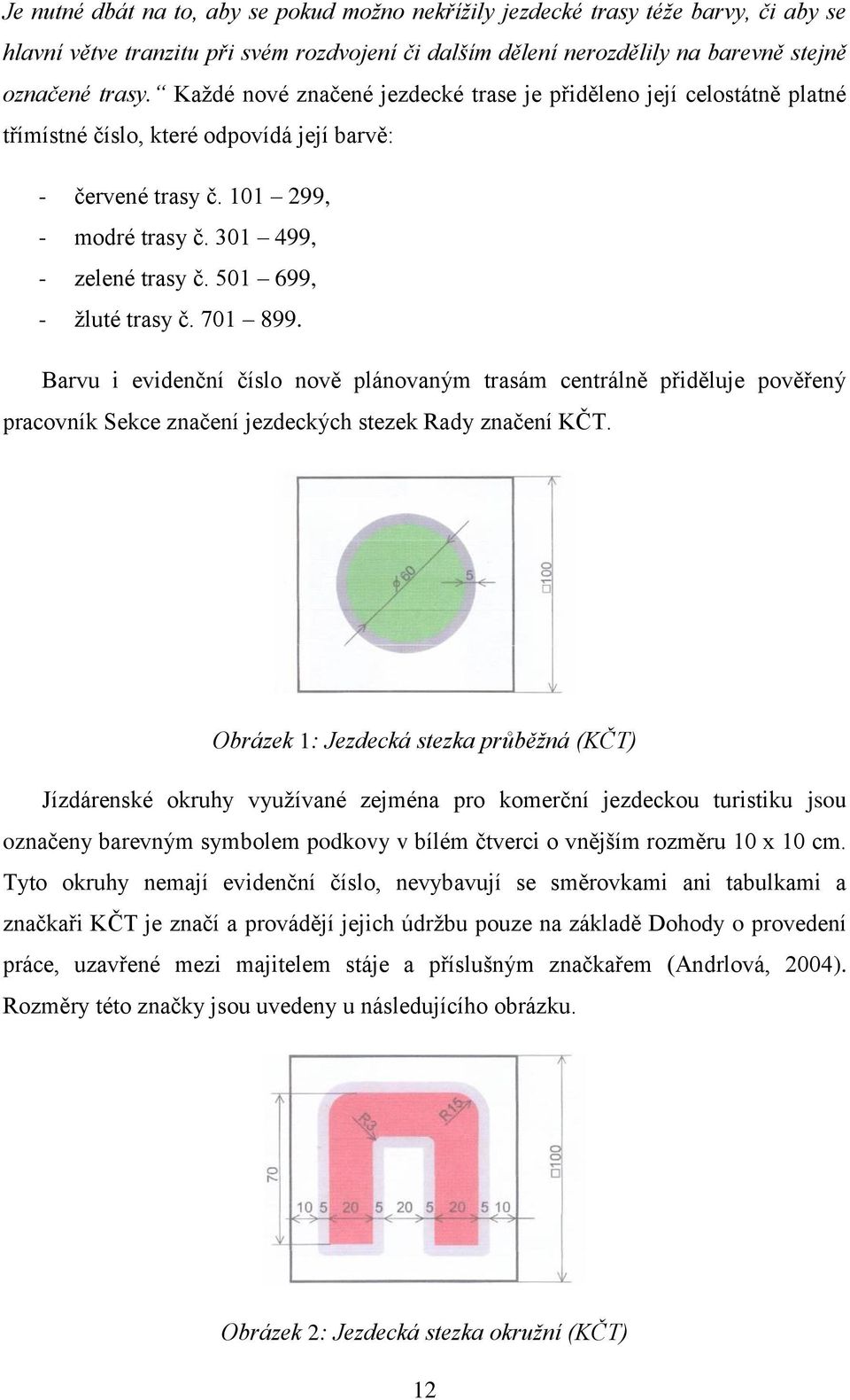 501 699, - žluté trasy č. 701 899. Barvu i evidenční číslo nově plánovaným trasám centrálně přiděluje pověřený pracovník Sekce značení jezdeckých stezek Rady značení KČT.