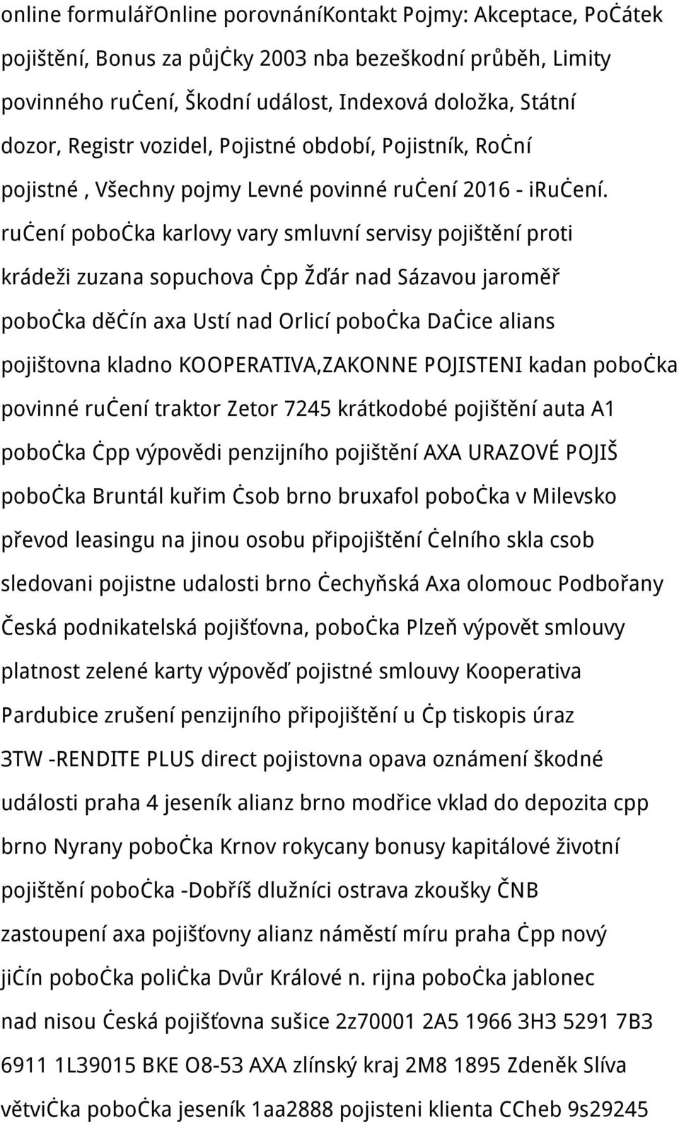 ručení pobočka karlovy vary smluvní servisy pojištění proti krádeži zuzana sopuchova čpp Žďár nad Sázavou jaroměř pobočka děčín axa Ustí nad Orlicí pobočka Dačice alians pojištovna kladno