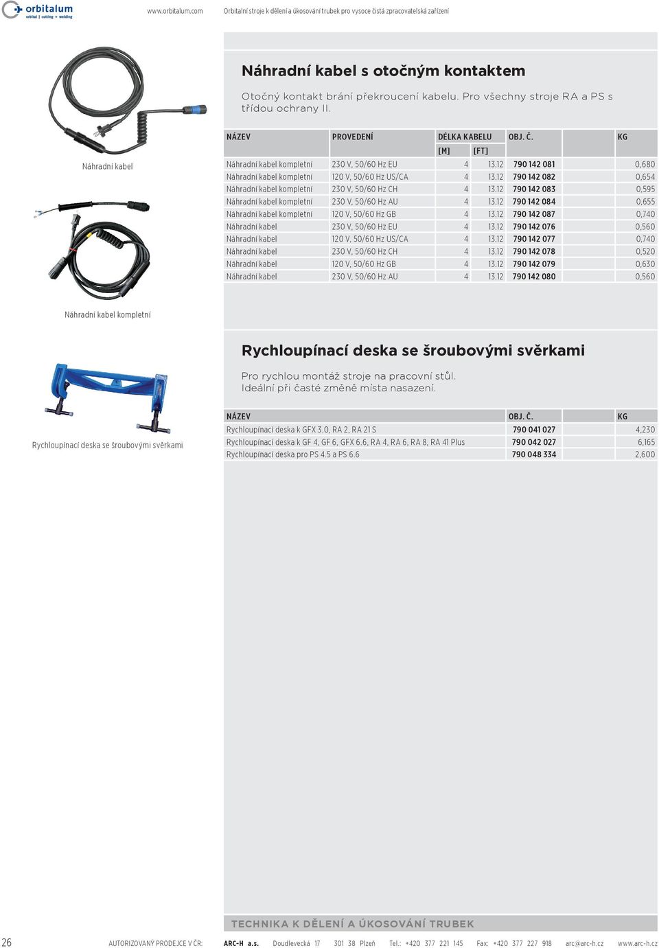 12 790 142 081 0,680 Náhradní kabel kompletní 120 V, 50/60 Hz US/CA 4 13.12 790 142 082 0,654 Náhradní kabel kompletní 230 V, 50/60 Hz CH 4 13.