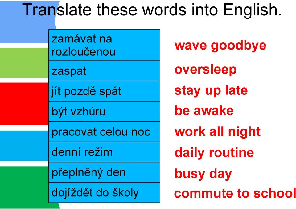 pracovat celou noc denní režim přeplněný den dojíždět do školy