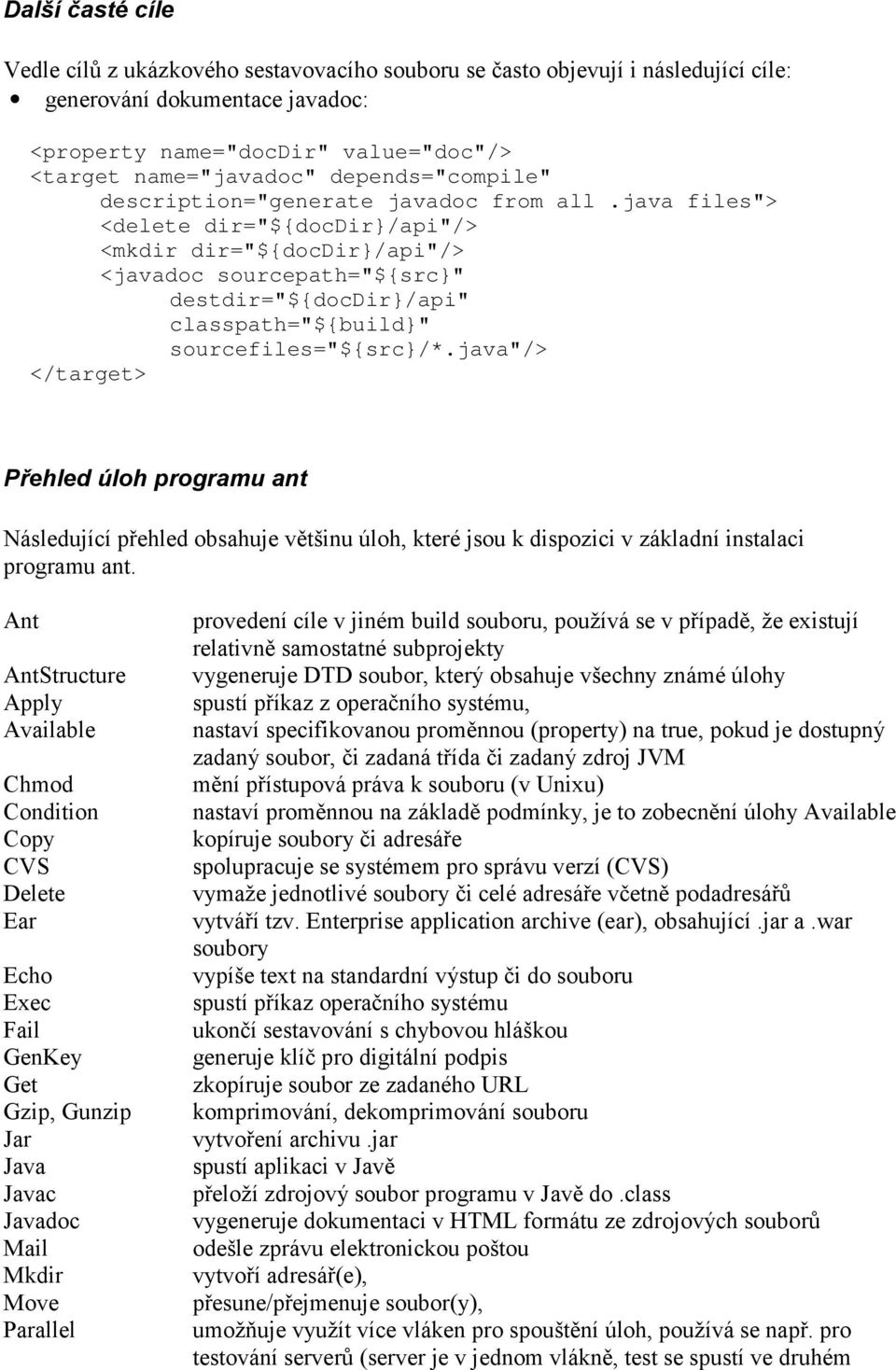 java files"> <delete dir="${docdir}/api"/> <mkdir dir="${docdir}/api"/> <javadoc sourcepath="${src}" destdir="${docdir}/api" classpath="${build}" sourcefiles="${src}/*.