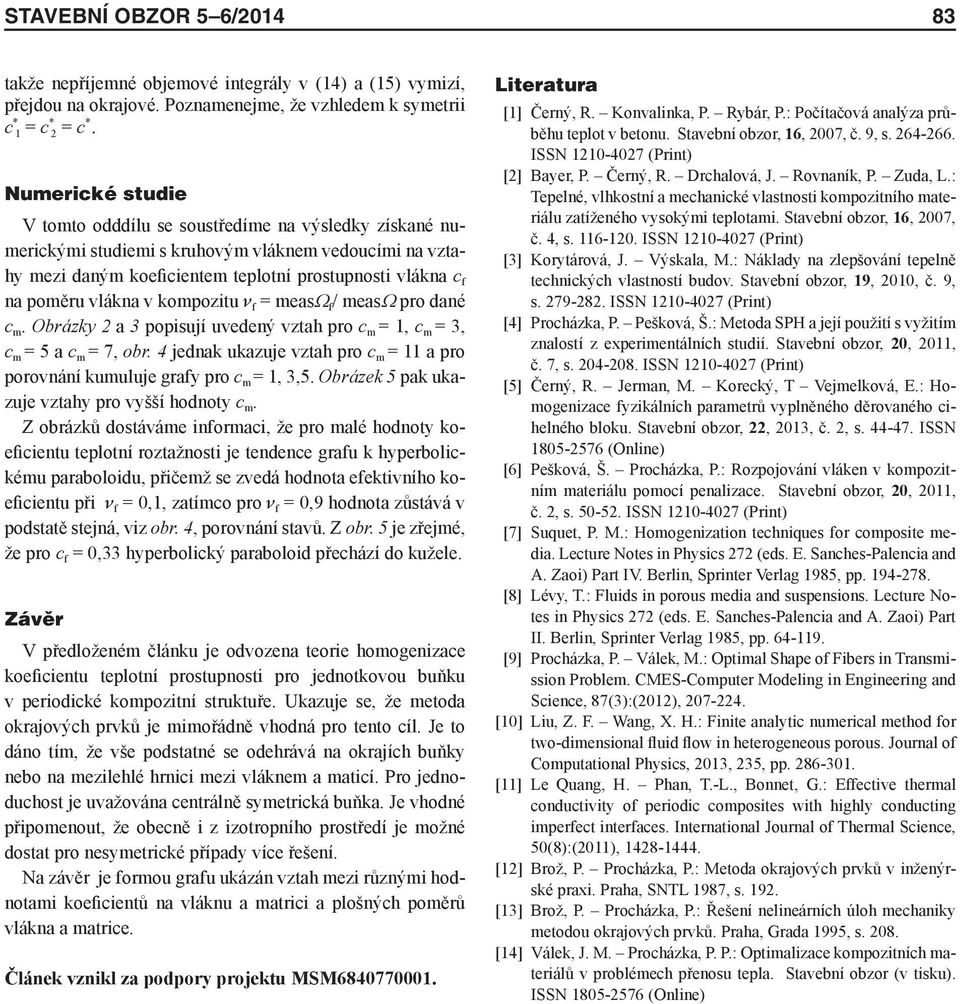 vlákna v kompozitu n f = measw f / measw pro dané c m. Obrázky 2 a 3 popisují uvedený vztah pro c m = 1, c m = 3, c m = 5 a c m = 7, obr.