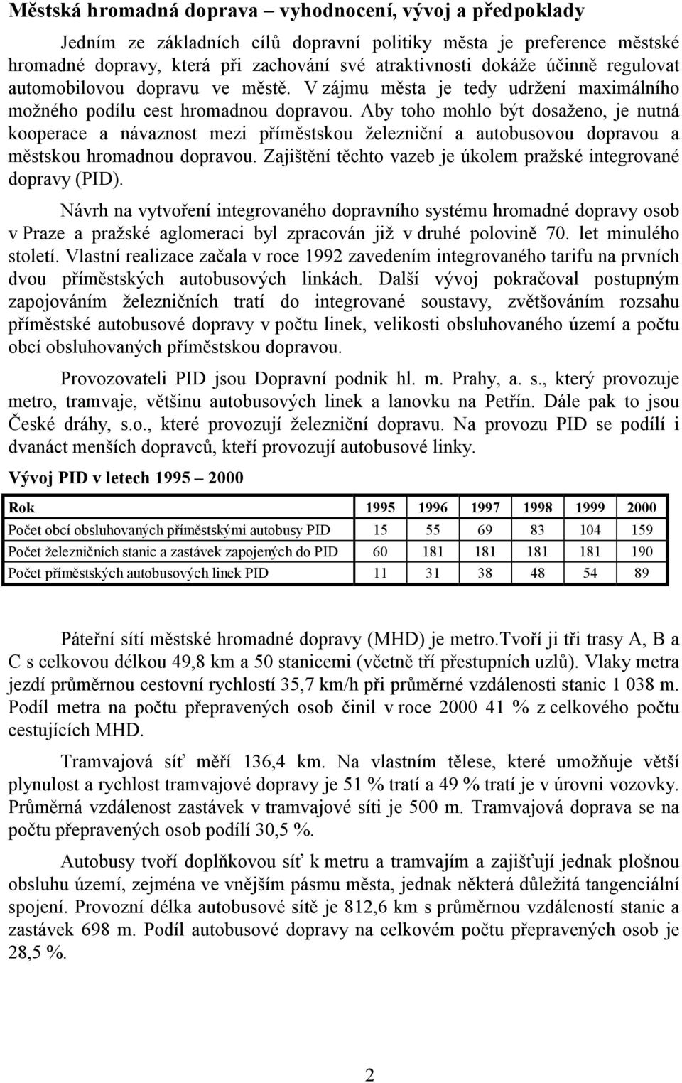 Aby toho mohlo být dosaženo, je nutná kooperace a návaznost mezi příměstskou železniční a autobusovou dopravou a městskou hromadnou dopravou.