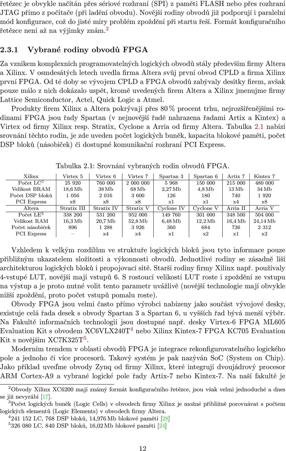 1 Vybrané rodiny obvodů FPGA Za vznikem komplexních programovatelných logických obvodů stály především firmy Altera a Xilinx.