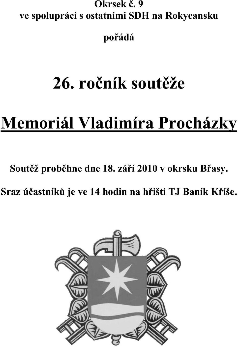 26. ročník soutěže Memoriál Vladimíra Procházky