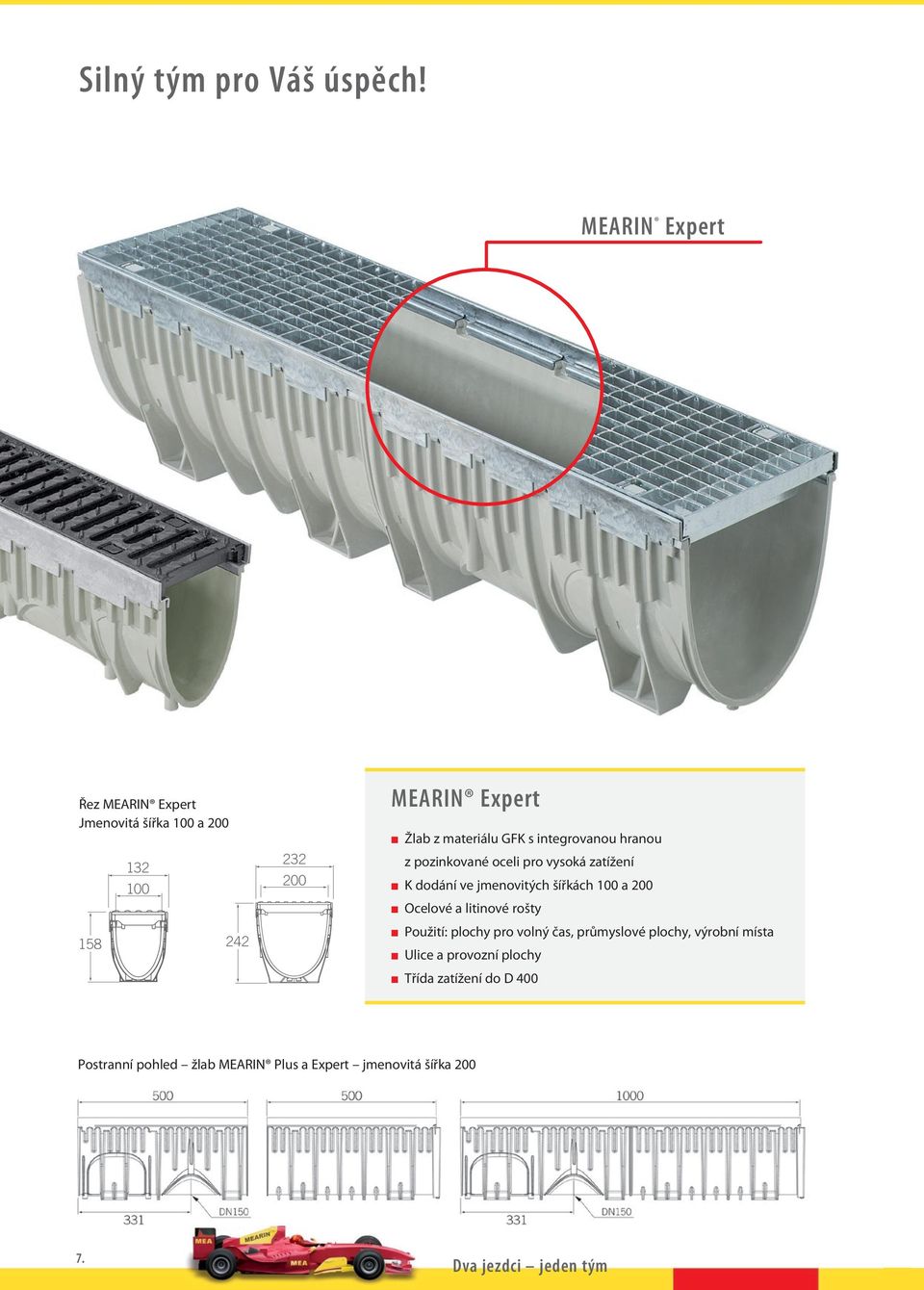 materiálu GFK s integrovanou hranou 232 z pozinkované oceli pro vysoká zatížení 200 n K dodání ve jmenovitých šířkách 100 a 200 n Ocelové a litinové rošty n Použití: