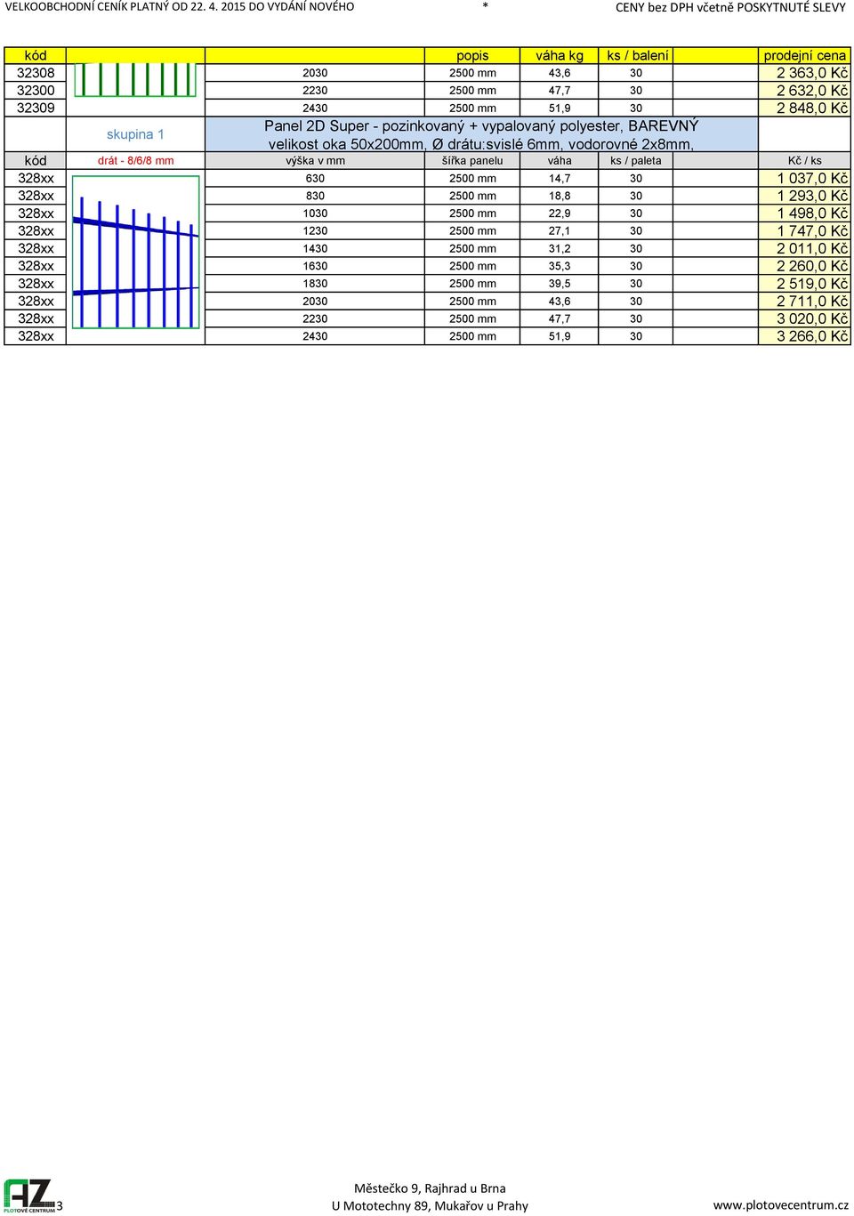 14,7 0 1 07,0 Kč 28xx 80 2500 mm 18,8 0 1 29,0 Kč 28xx 100 2500 mm 22,9 0 1 498,0 Kč 28xx 120 2500 mm 27,1 0 1 747,0 Kč 28xx 140 2500 mm 1,2 0 2 011,0 Kč