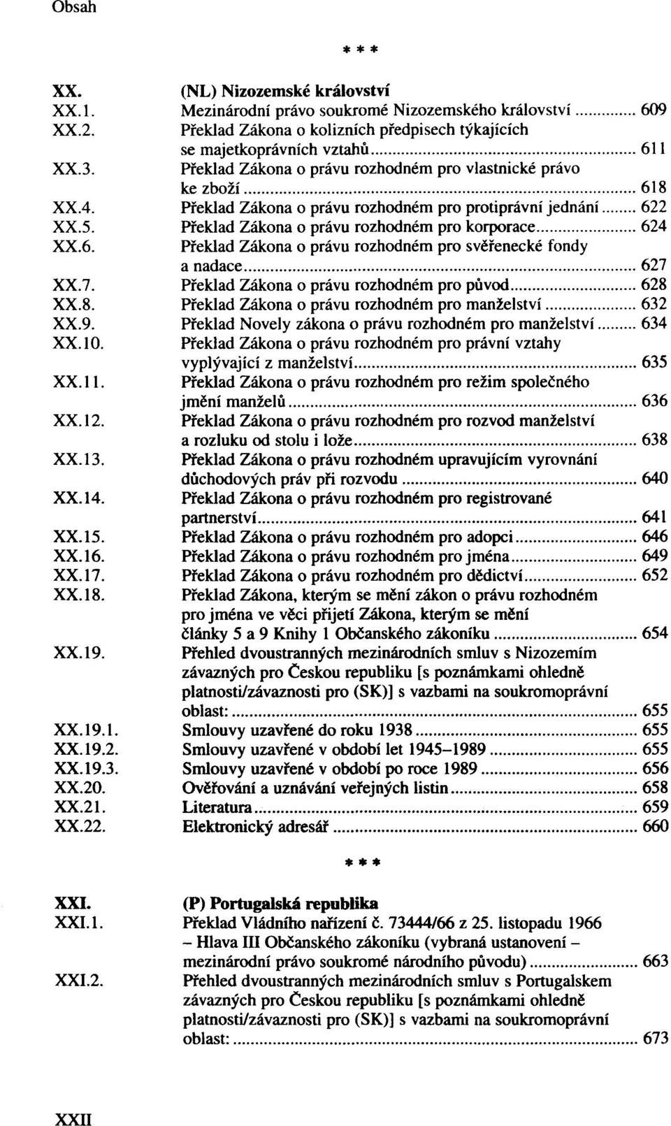 7. Překlad Zákona o právu rozhodném pro původ 628 Překlad Zákona o právu rozhodném pro manželství 632 XX.9. Překlad Novely zákona o právu rozhodném pro manželství 634 10.