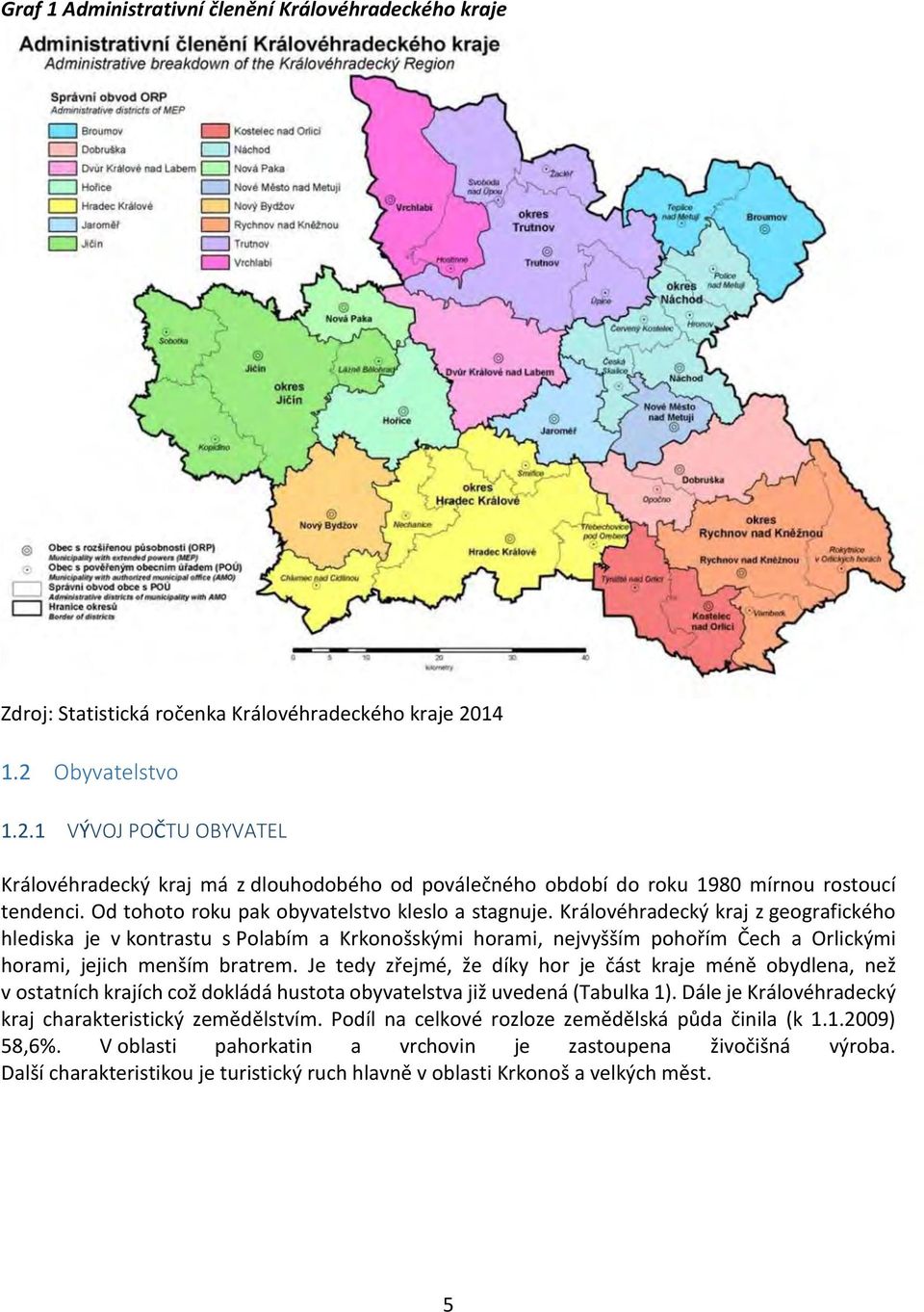 Královéhradecký kraj z geografického hlediska je v kontrastu s Polabím a Krkonošskými horami, nejvyšším pohořím Čech a Orlickými horami, jejich menším bratrem.