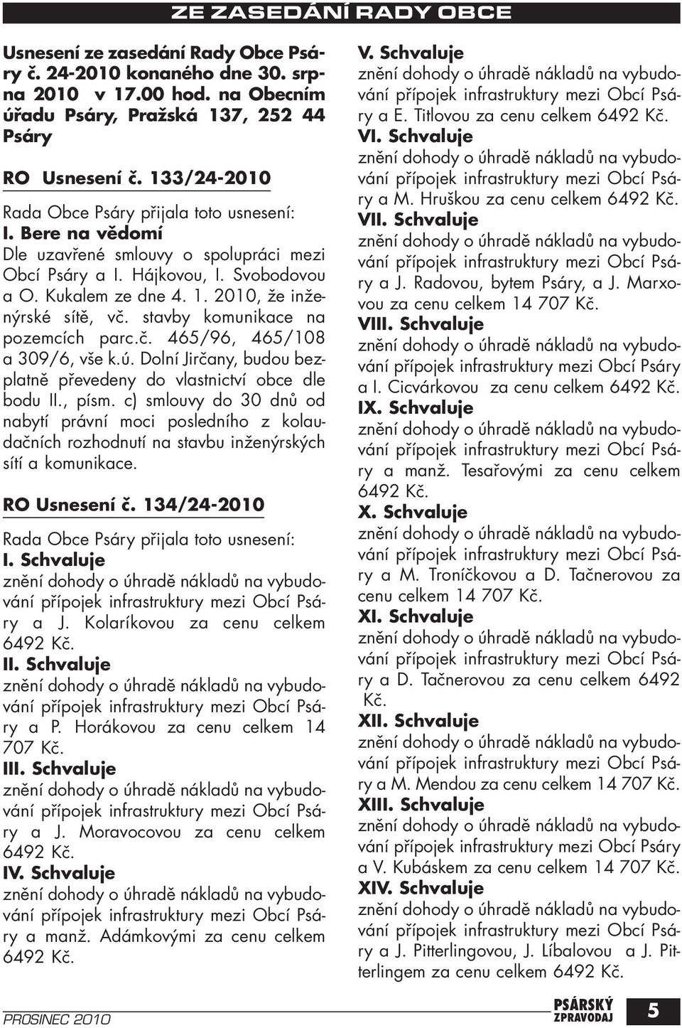 ú. Dolní Jirčany, budou bezplatně převedeny do vlastnictví obce dle bodu II., písm.