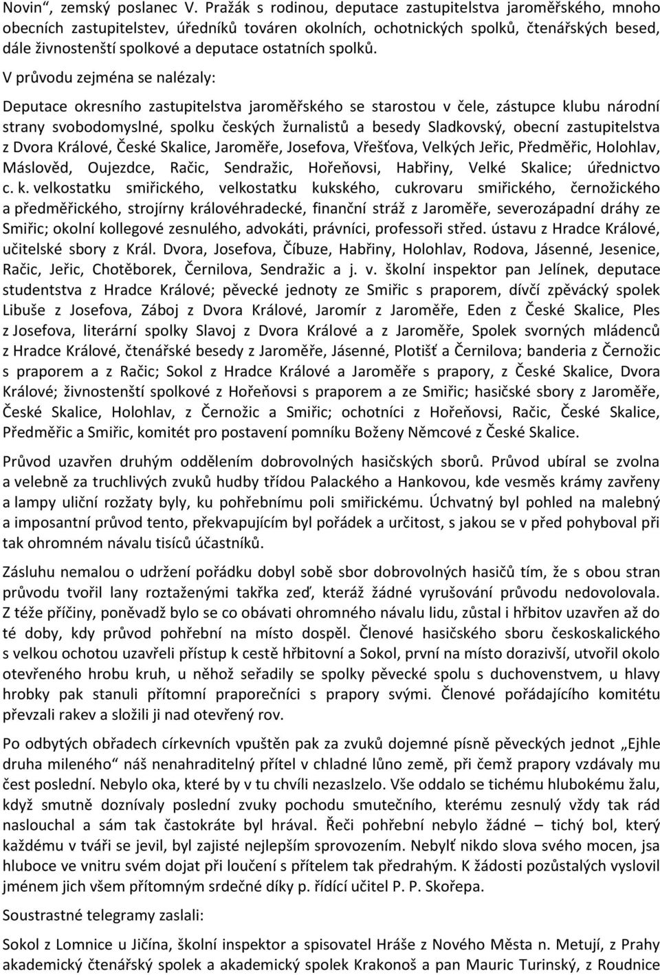 ostatních spolků.