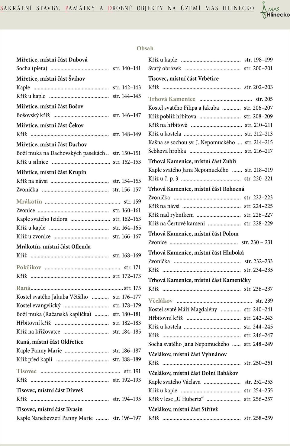 .. str. 159 Zvonice... str. 160 161 Kaple svatého Izidora... str. 162 163 Kříž u kaple... str. 164 165 Kříž u zvonice... str. 166 167 Mrákotín, místní část Oflenda Kříž... str. 168 169 Pokřikov... str. 171 Kříž.