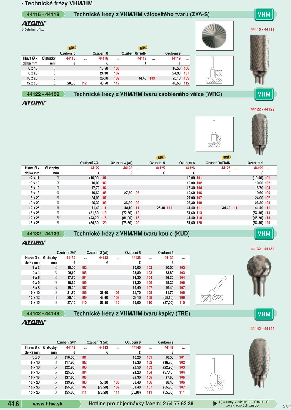 .. délka mm mm 6 x 18 6 18,5 16 18,5 16 8 x 2 6 24,3 17 24,3 17 1 x 2 6 26,1 19 34,4 19 26,1 19 12 x 25 6 28,5 112 4,5 112 4,5 112 44122-44129 Technické frézy z VHM/HM tvaru zaobleného válce (WRC)