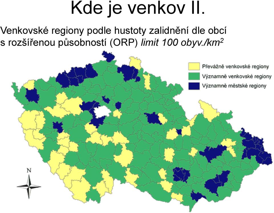 hustoty zalidnění dle obcí s