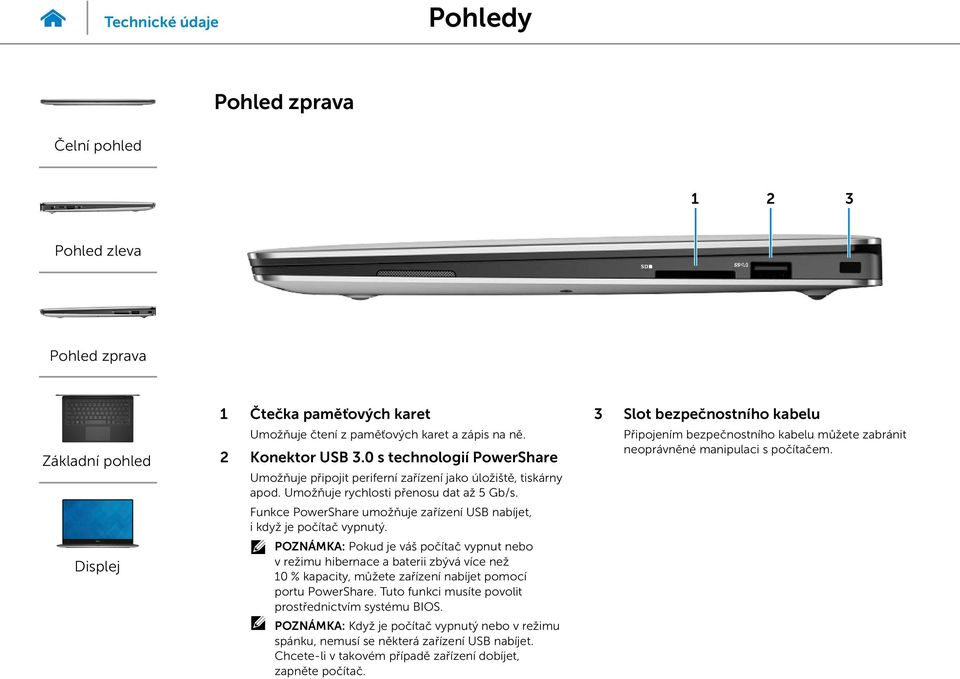 Funkce PowerShare umožňuje zařízení USB nabíjet, i když je počítač vypnutý.