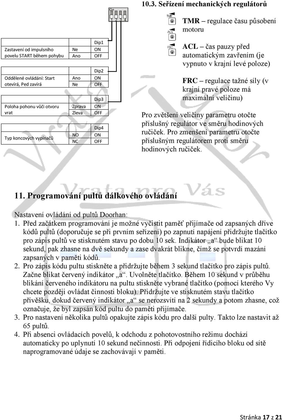 síly (v krajní pravé poloze má maximální veličinu) Pro zvětšení veličiny parametru otočte příslušný regulátor ve směru hodinových ručiček.