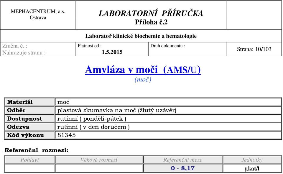 plastová zkumavka na moč (žlutý